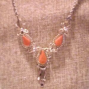 Vintage Ethnic Peruvian Silver and Jasper Statement Necklace